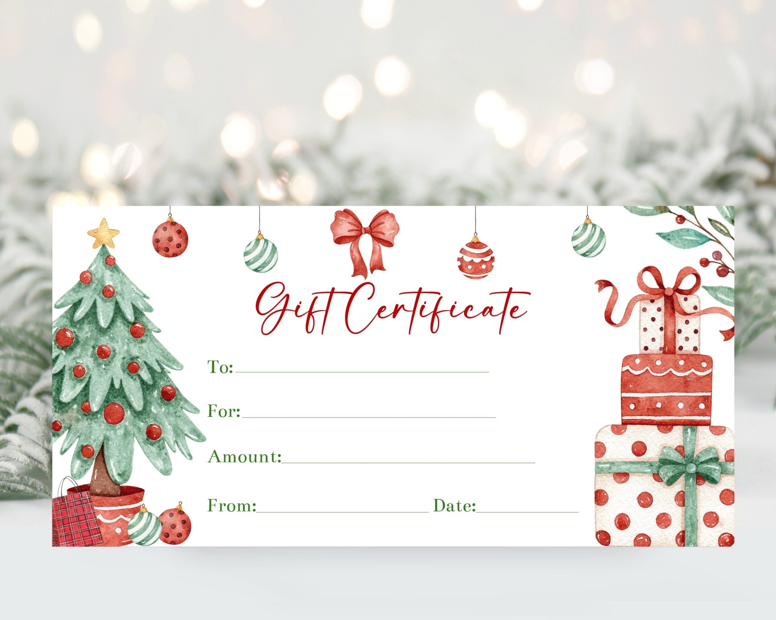 Christmas Gift Certificate Voucher Template Editable Christmas Coupon Personalized Voucher Printable Christmas Gift Certificate Corjl Etsy Finland