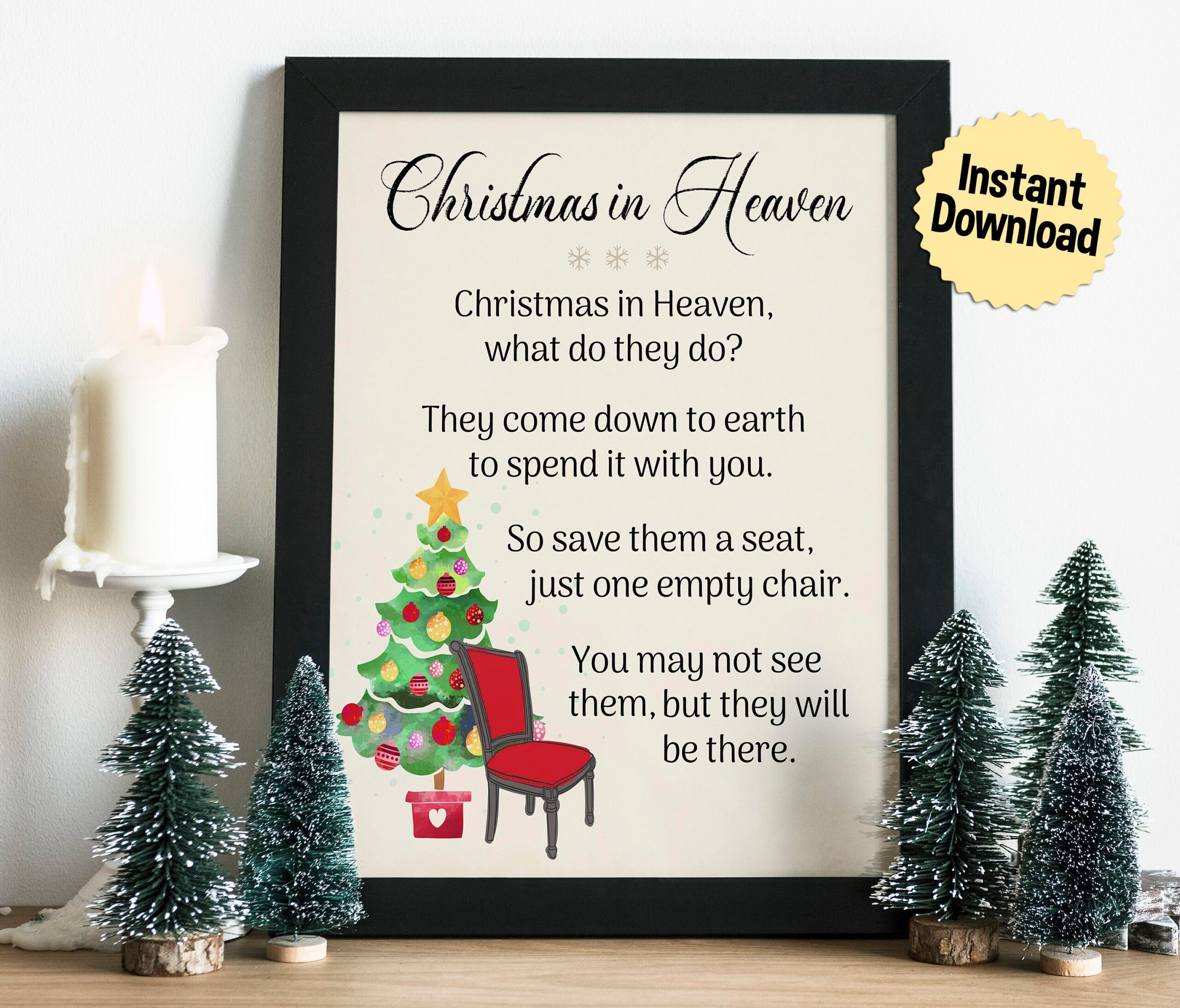 Merry Christmas From Heaven Poem Printable