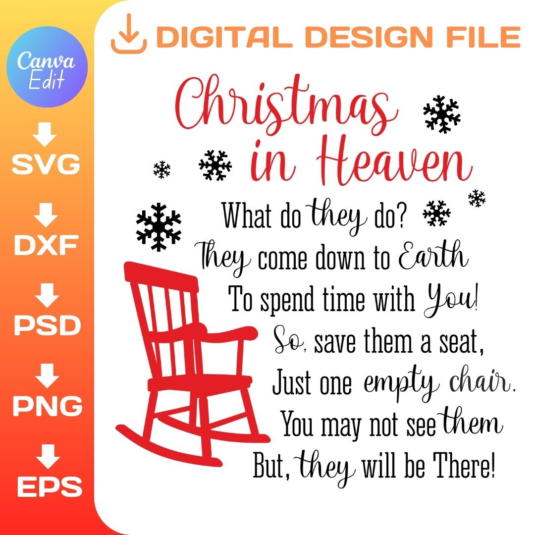 Christmas In Heaven Poem Printable Etsy