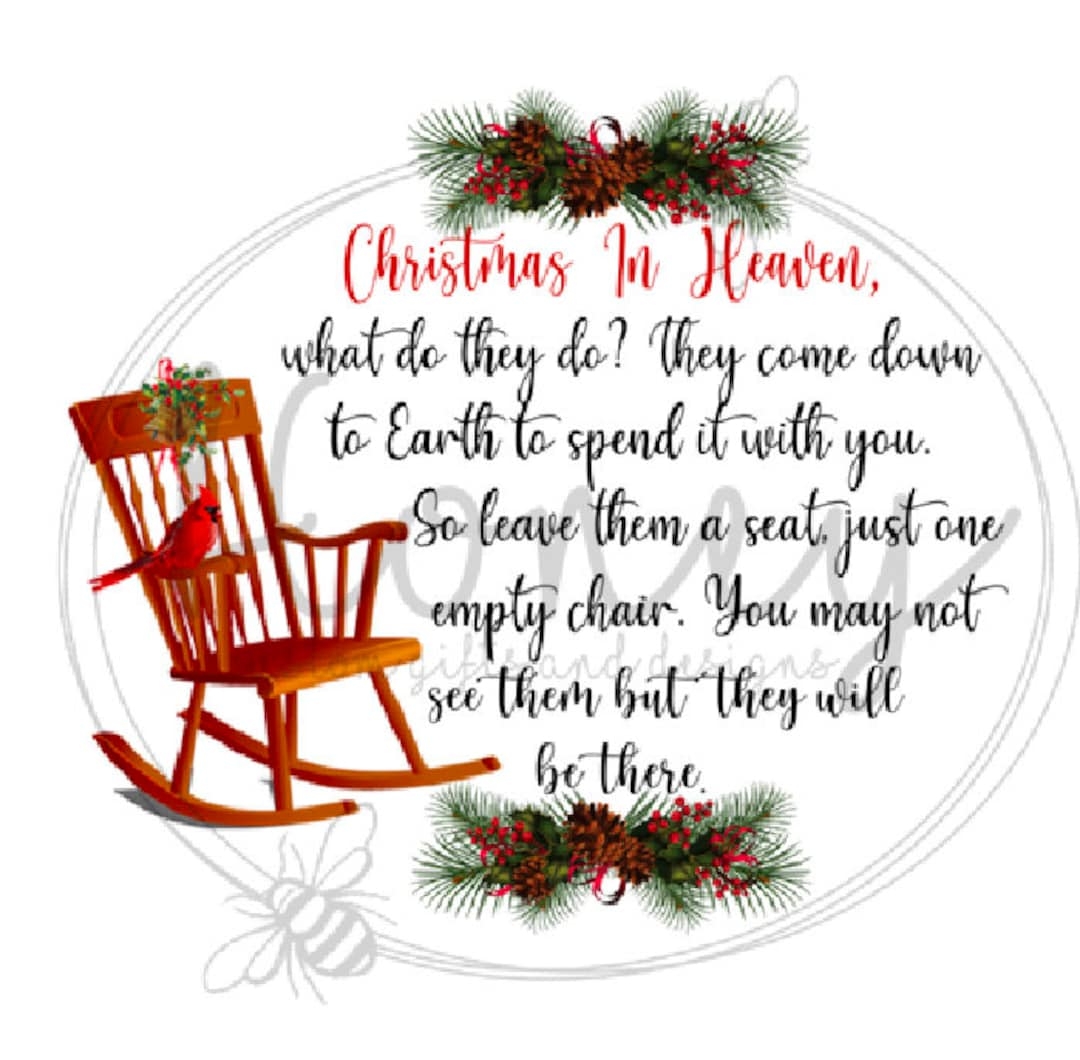 Christmas In Heaven Poem Printable