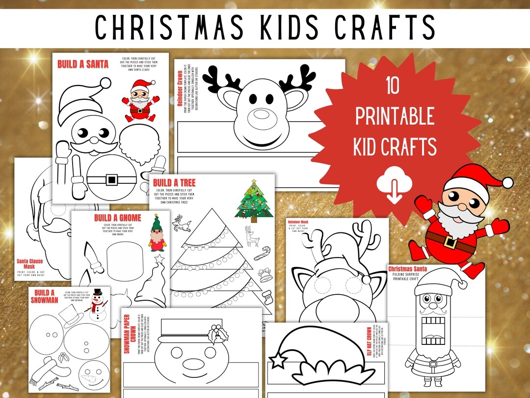 Christmas Kids Craft Christmas Kids Crafts Printable Winter Printable Kids Craft Fun Kid s Activities Printable Kids Craft Etsy