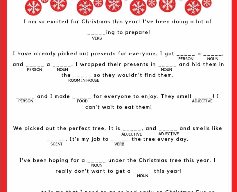Christmas Mad Libs Jac Of All Things
