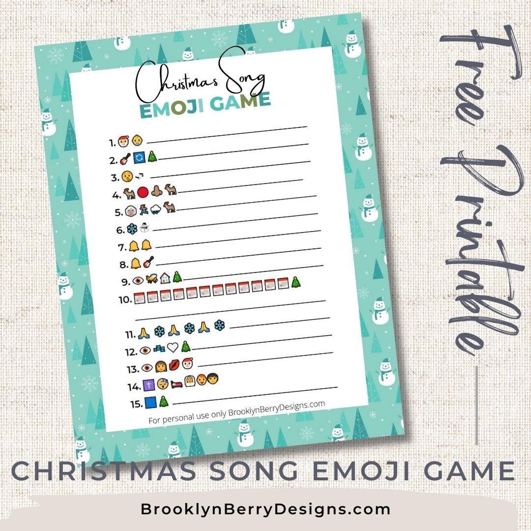 CHRISTMAS SONG EMOJI GAME PRINTABLE Brooklyn Berry Designs