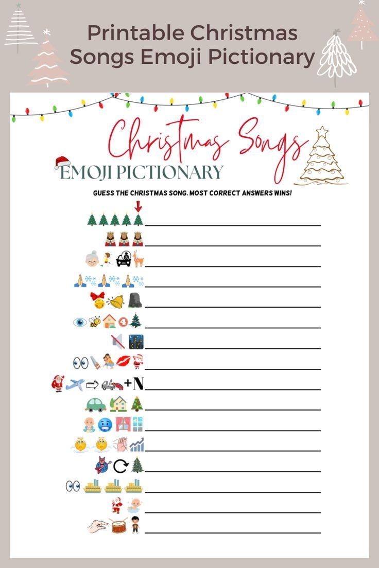 Free Printable Christmas Song Picture Game