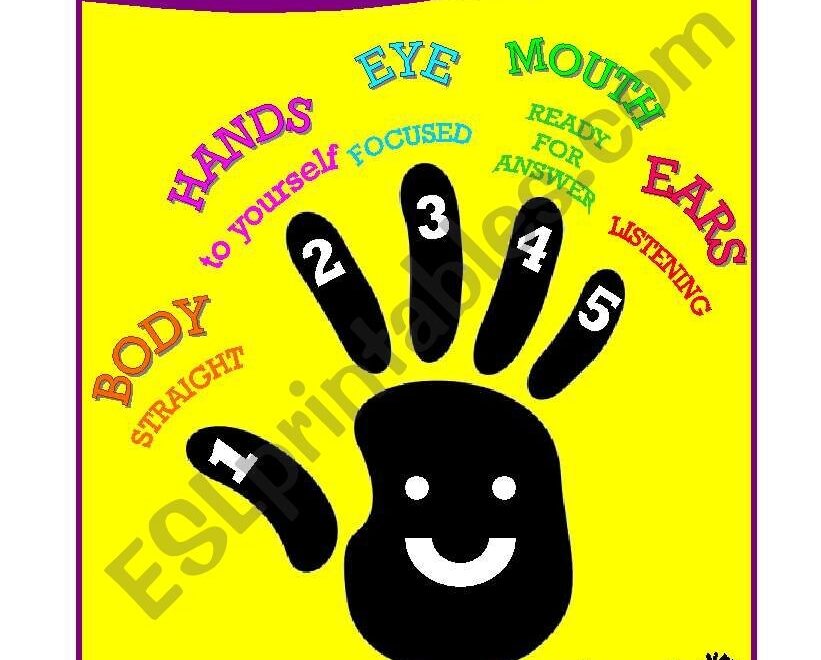 Classroom Poster Give Me Five ESL Worksheet By Teachingmama