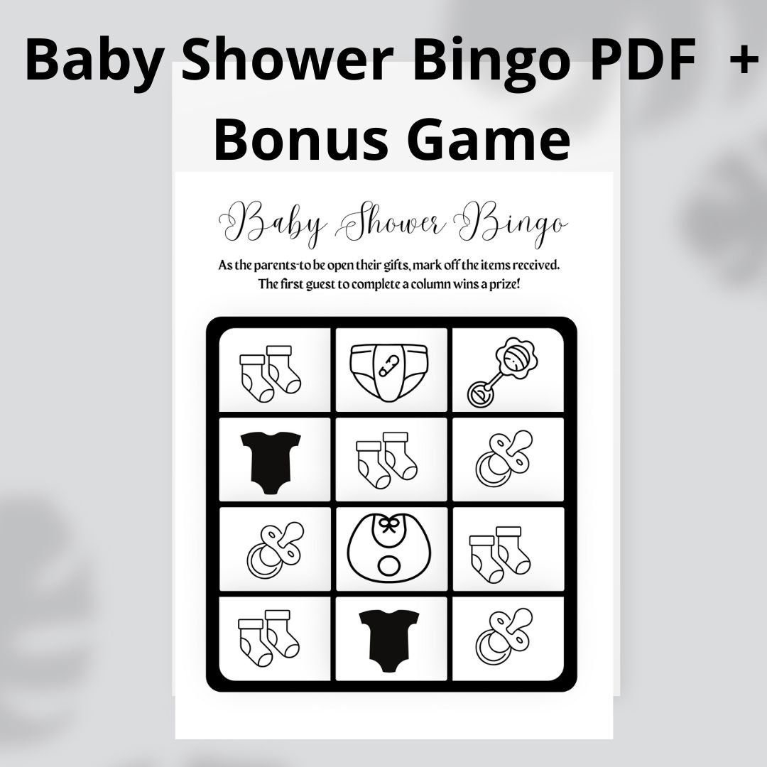 Free Printable Baby Shower Bingo Cards