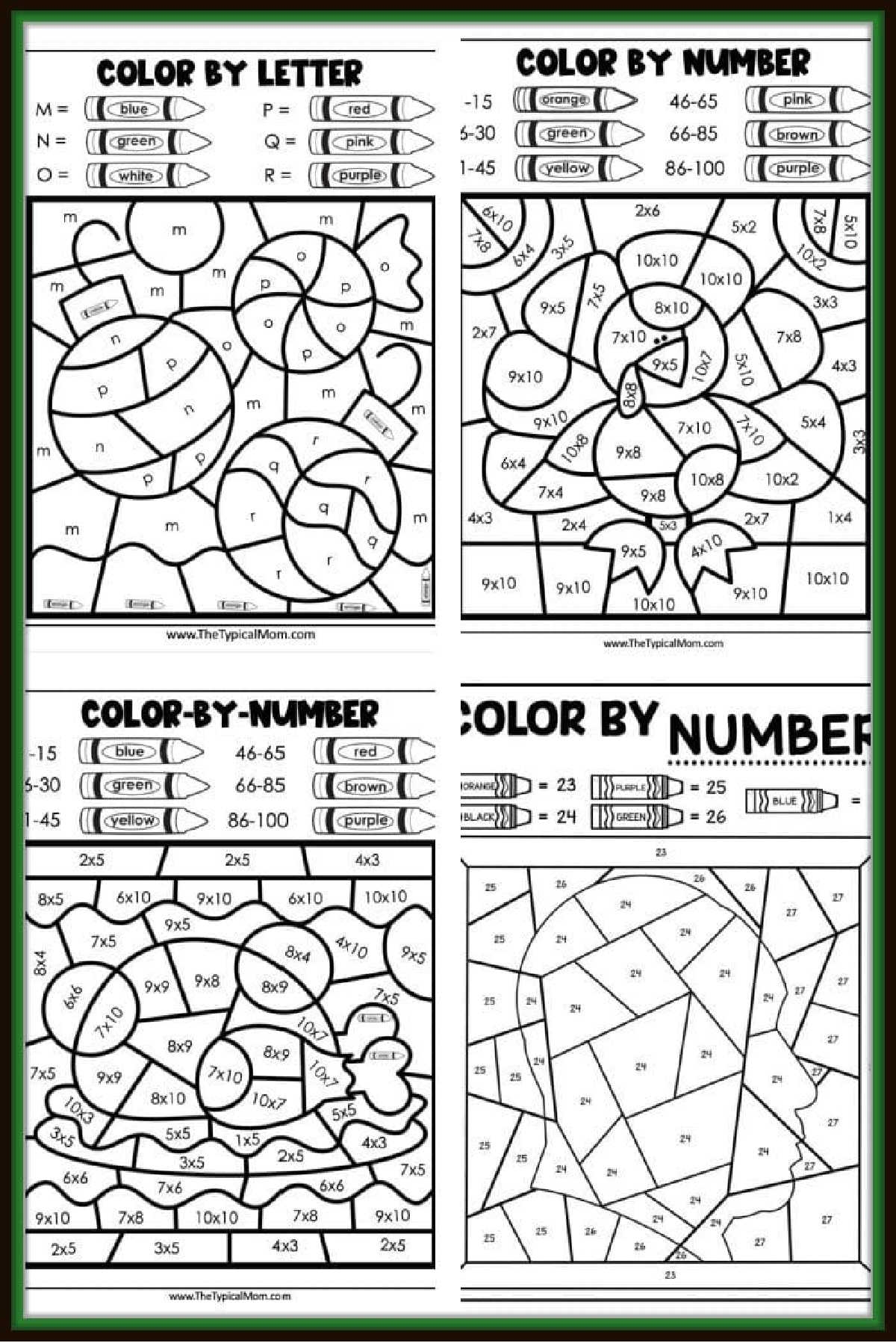 Color By Number Free Printables
