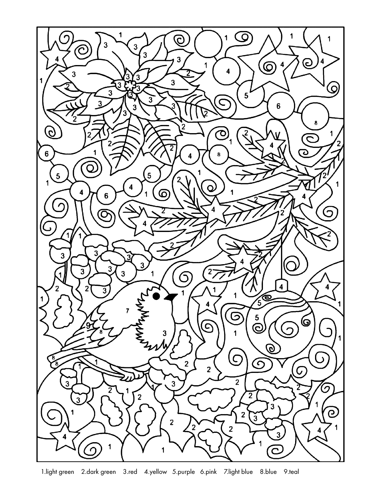 Free Printable Color By Number Worksheets
