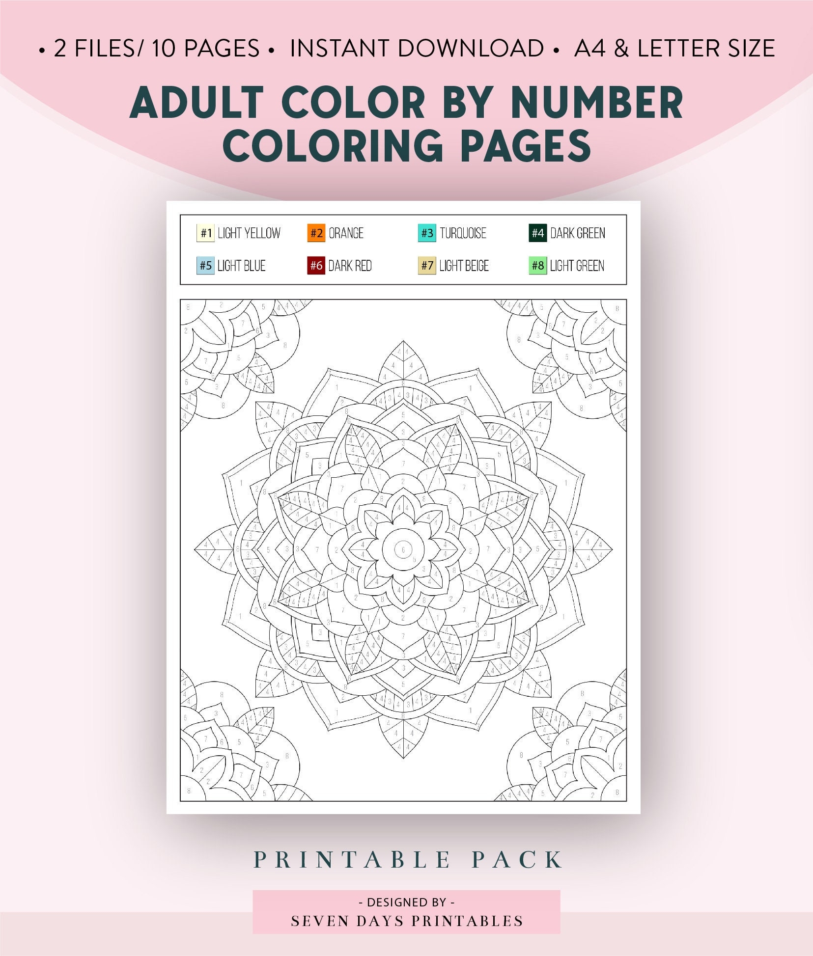 Color By Number Printables For Adults