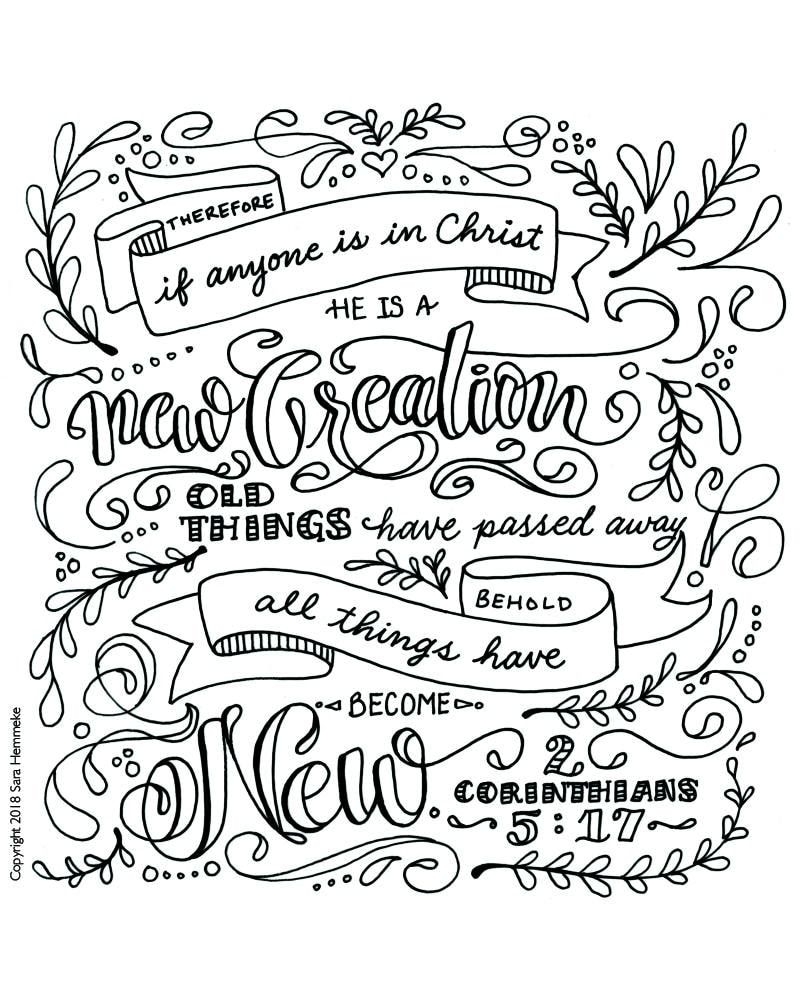 Free Printable Coloring Sheet On 2 Corinthians 5-17