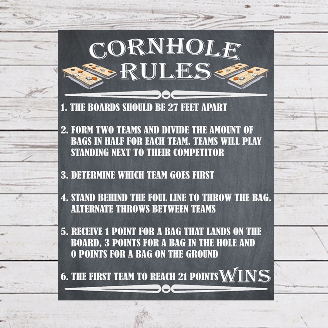 Cornhole Rules Bean Bag Toss Game Cornhole Instructions Yard Games Outdoor Party Games Wedding Lawn Games Backyard Games Etsy Hong Kong