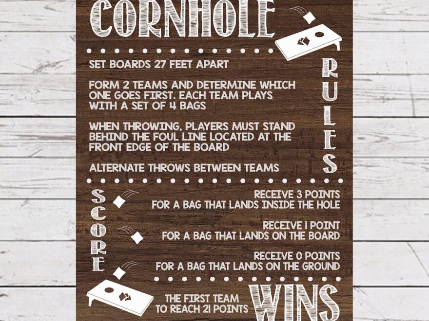 Cornhole Rules Bean Bag Toss Rules Yard Games Outdoor Party Games Wedding Lawn Games Backyard Games Cornhole Instructions Etsy