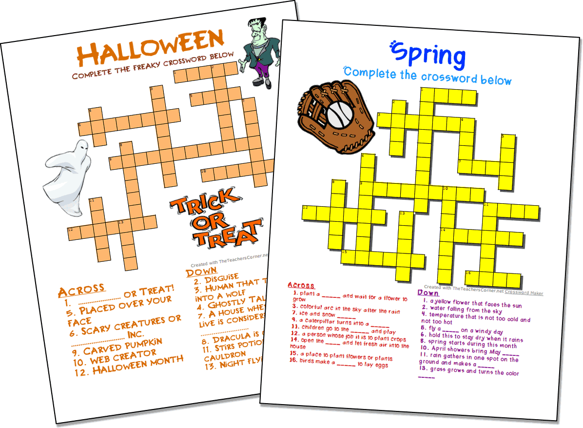 Free Crossword Puzzle Maker Printable 50 Words