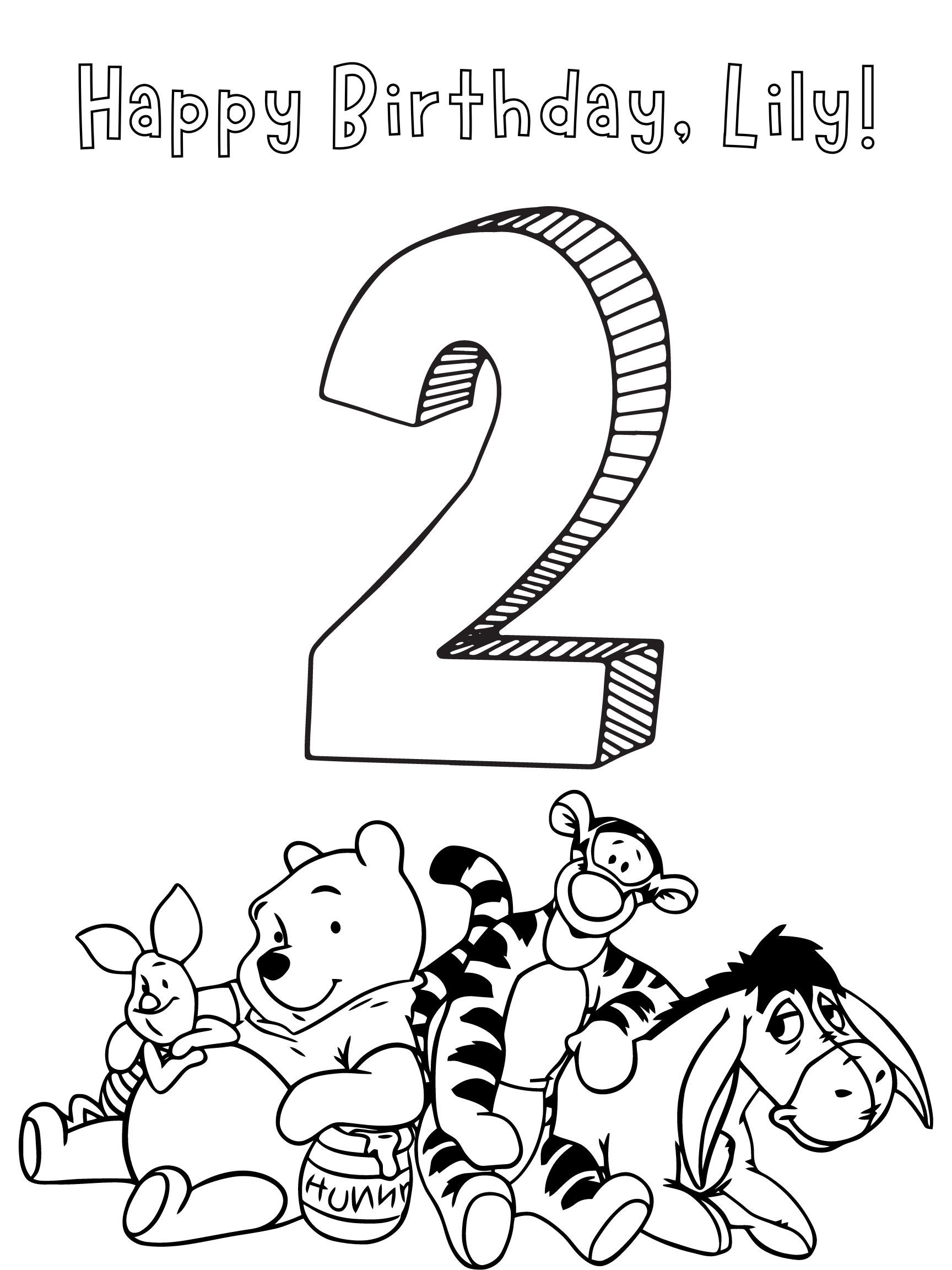 Customizable Winnie The Pooh Second Birthday Coloring And Activity Sheet Etsy Canada