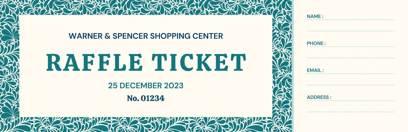 Free Printable Raffle Tickets With Stubs