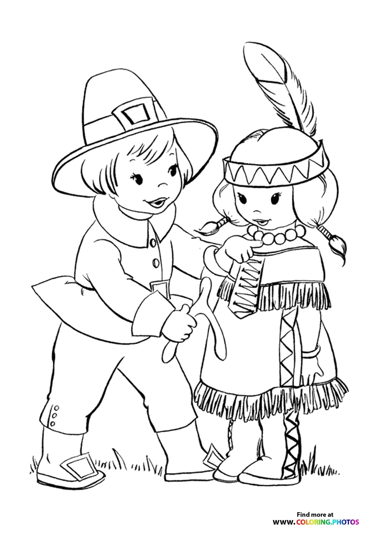 Printable Pilgrim Boy And Girl