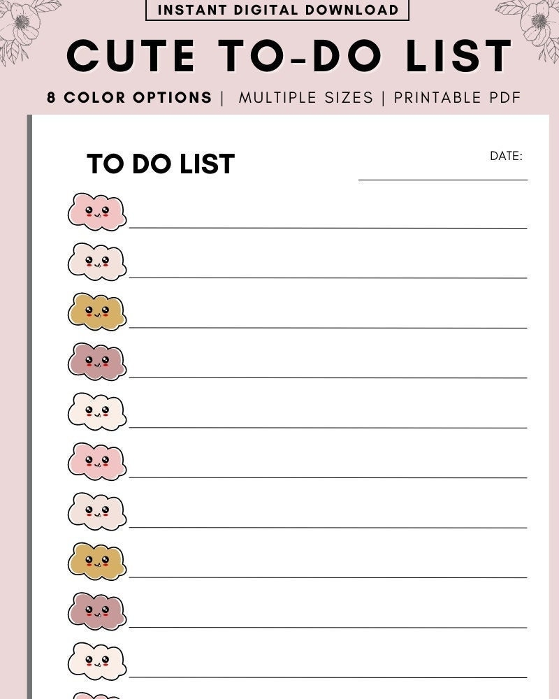 Cute Printable To Do List