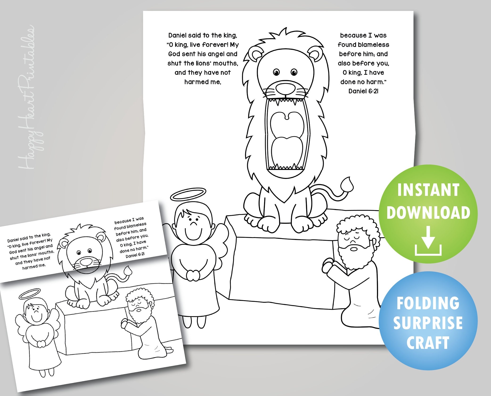 Daniel In The Lion s Den Folding Surprise Bible Craft Etsy Israel
