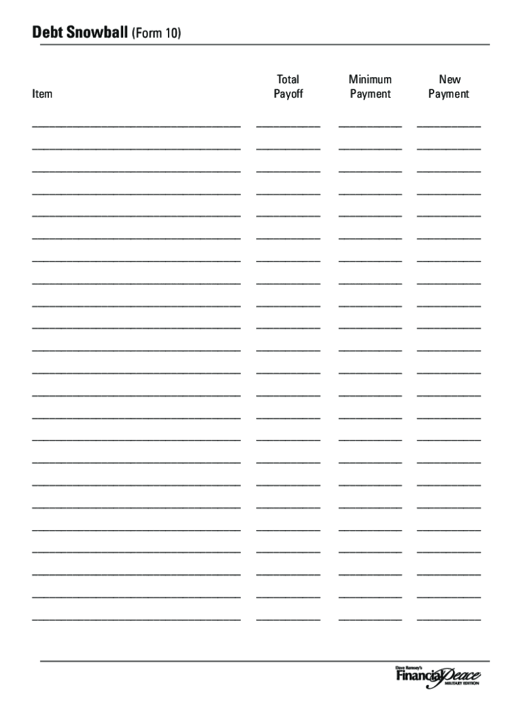 Debt Snowball Worksheet Printable Fill Online Printable Fillable Blank PdfFiller