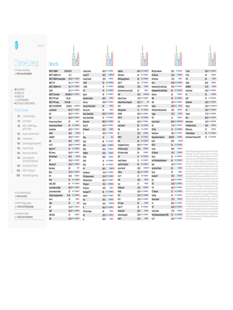 Direct Tv Channels Fill Out Sign Online DocHub