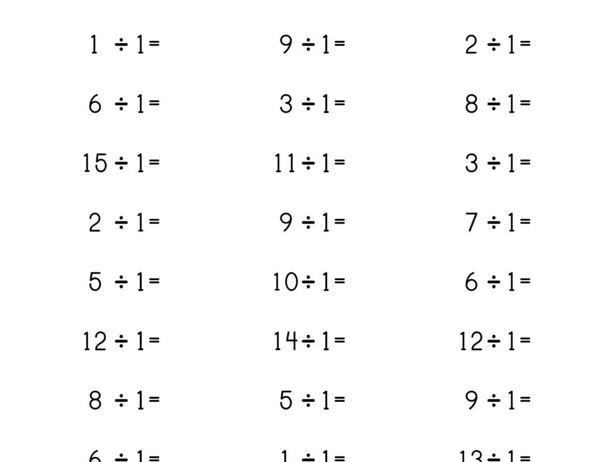Division Worksheets For Division Facts 1 12 Paper Trail Design Worksheets Library