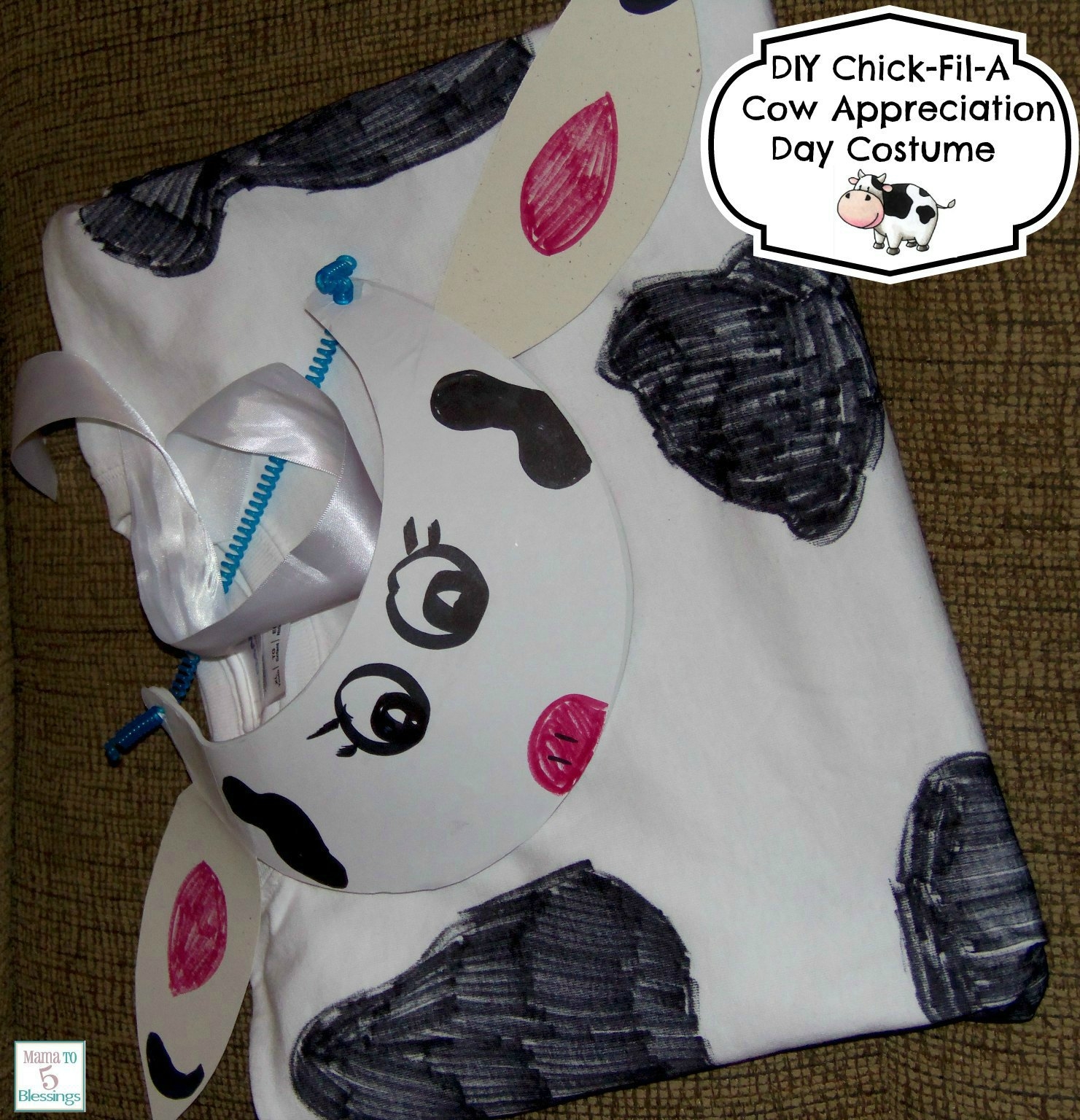 DIY Chick Fil A Cow Appreciation Day Costume
