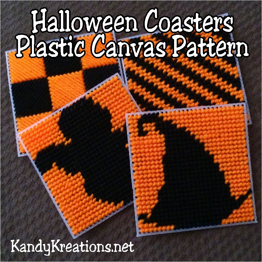 DIY Party Mom Halloween Coasters Plastic Canvas Pattern