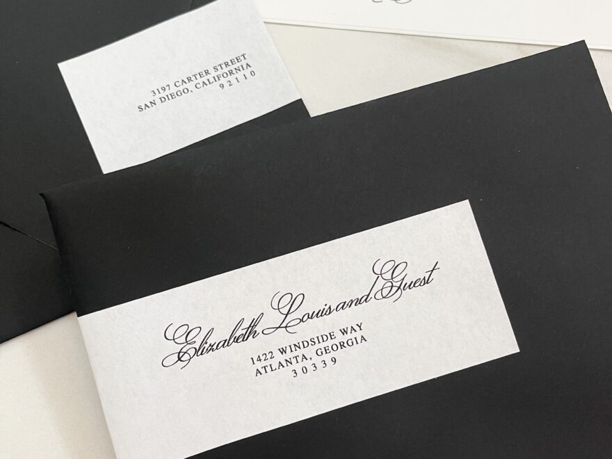 Diy Wedding Invitation Address Labels Printable Romantic Script Envelope Sticker Template Classic Wrap Around Guest Addressing Download Etsy