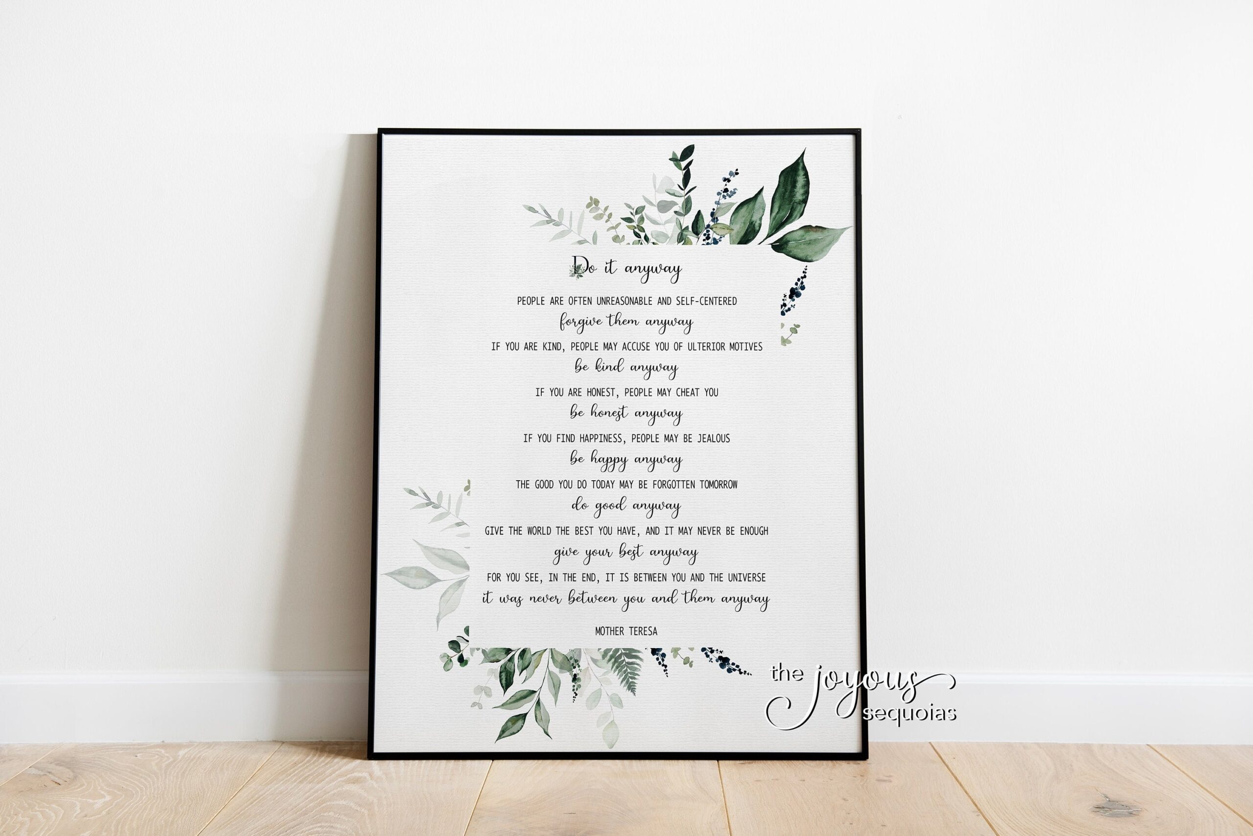 Do It Anyway Printable Poem Non religious Mother Teresa Quote Inspirational Wall Art Graduation Gift Positive Quote Office Home Decor Etsy