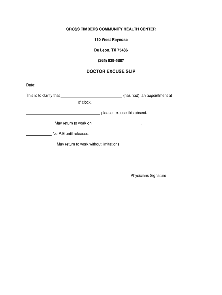 Doctors Excuse Template Pdf Fill Online Printable Fillable Blank PdfFiller