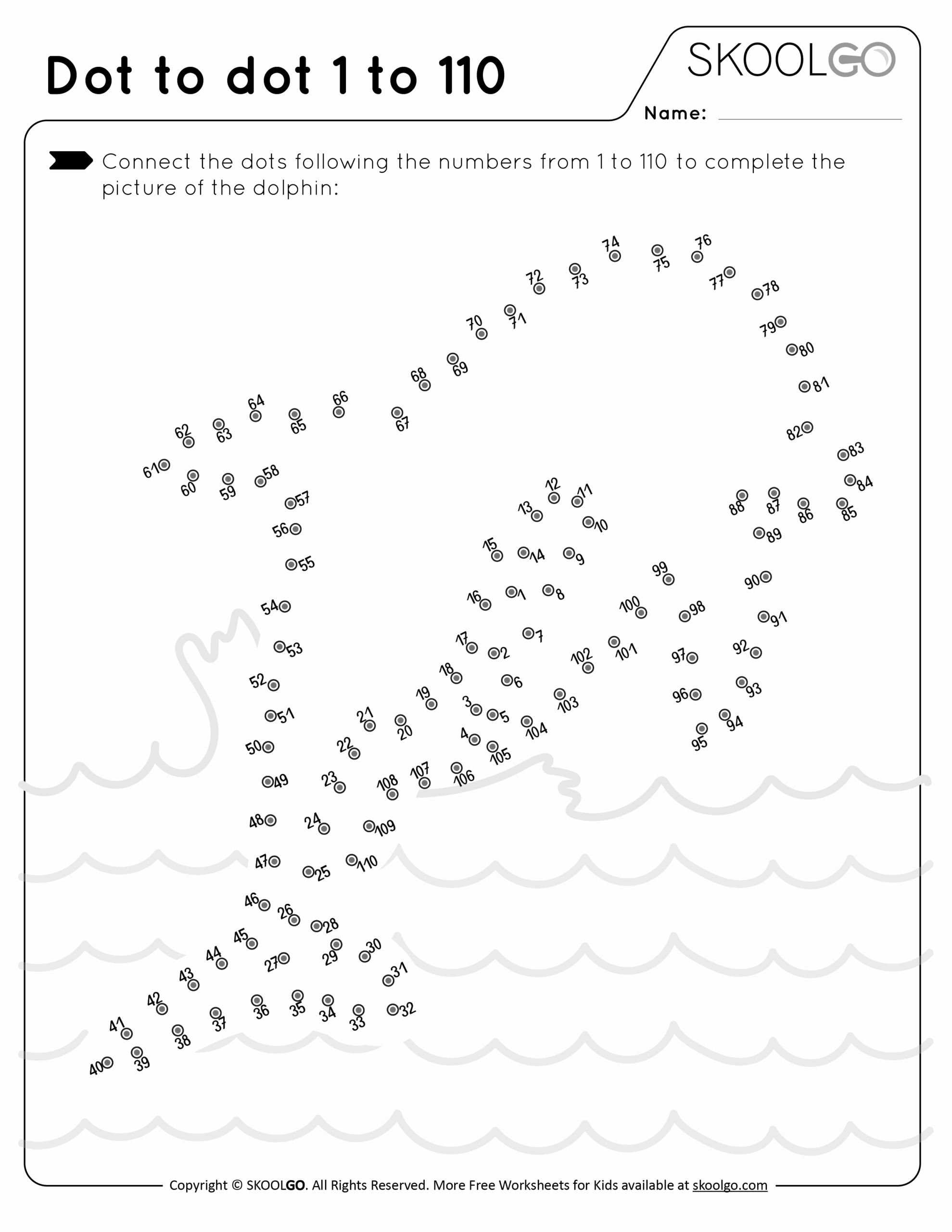 Dot to Dot 1 To 110 SKOOLGO