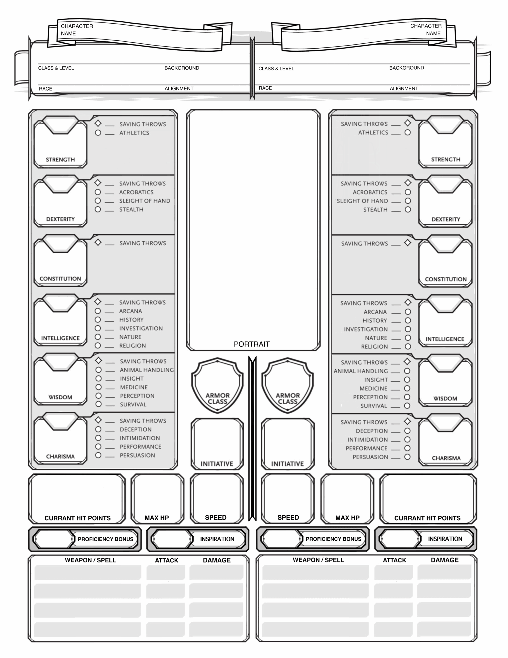Printable D&D 5E Character Sheet