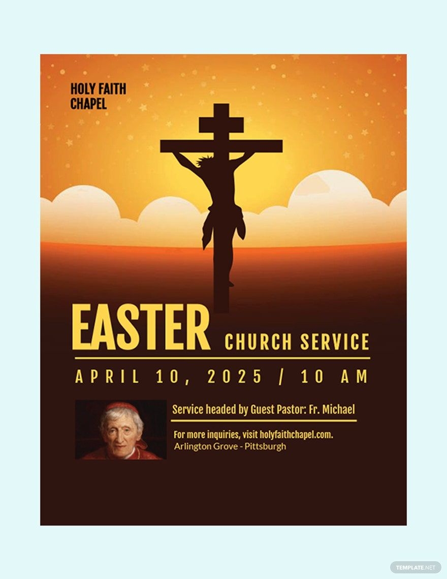 Easter Church Service Flyer Template In Illustrator Pages PSD Word Publisher Google Docs Download Template