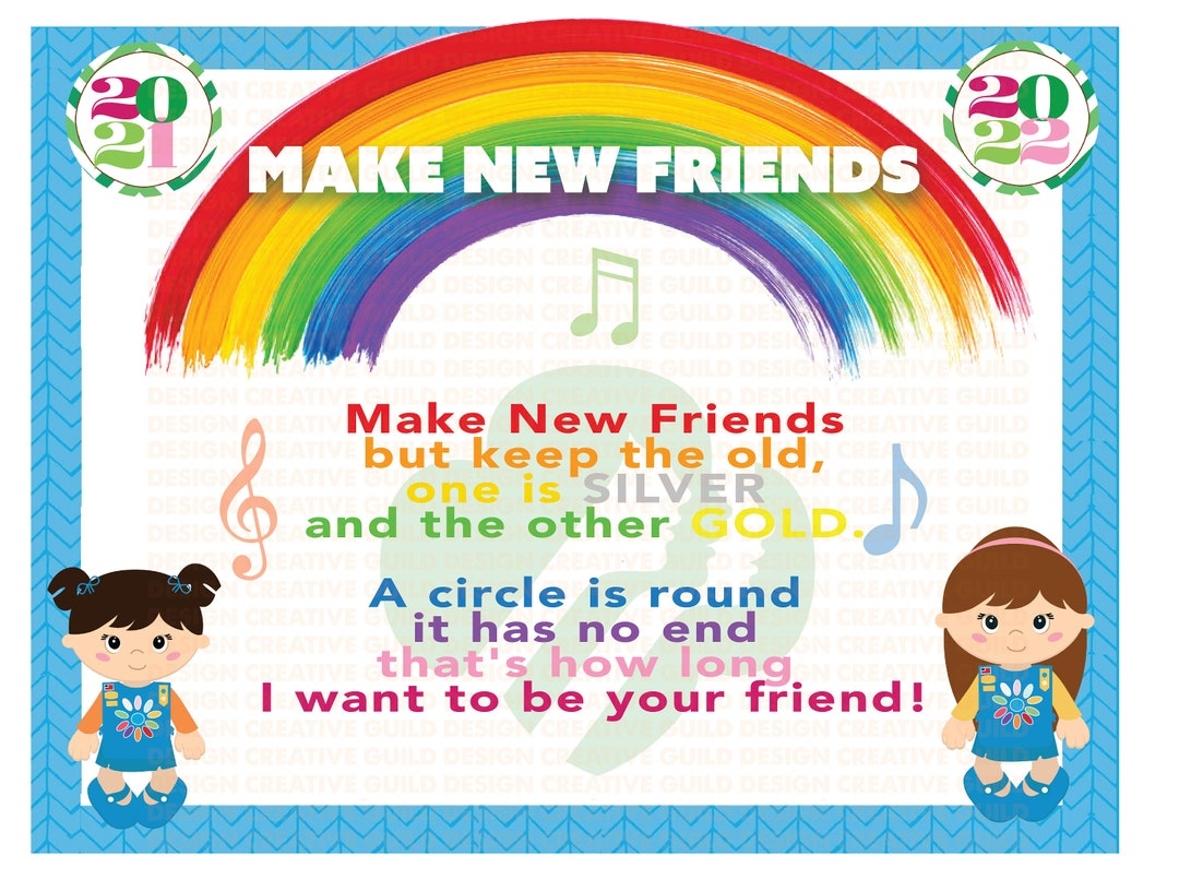 EDITABLE 2025 Girl Scout Make New Friends Song Daisy 8x10 Print From Home Etsy Ireland