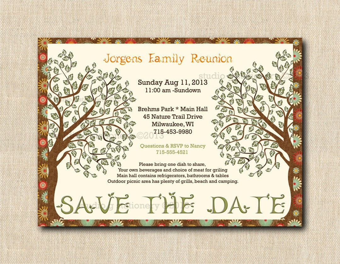 Family Reunion Save The Date Invitation Blank Template You Fill In DIY Printable 4x6 5x7 Etsy