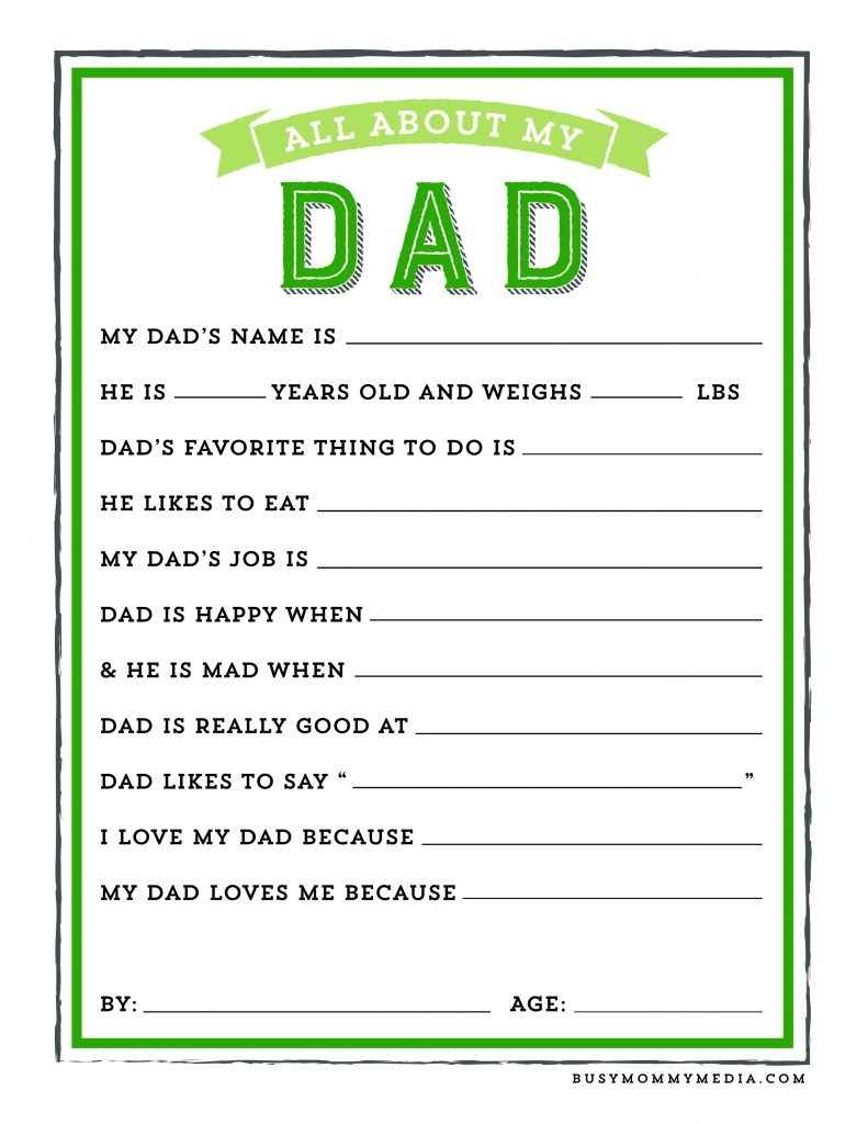 Father s Day Printable Questionnaire