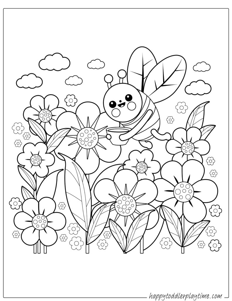 Flower Coloring Pages Happy Toddler Playtime