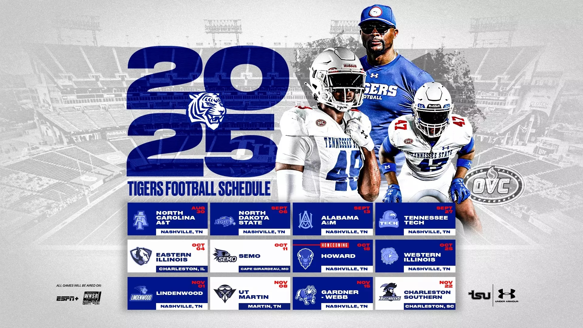 Football Announced Full 2025 Slate Tennessee State University