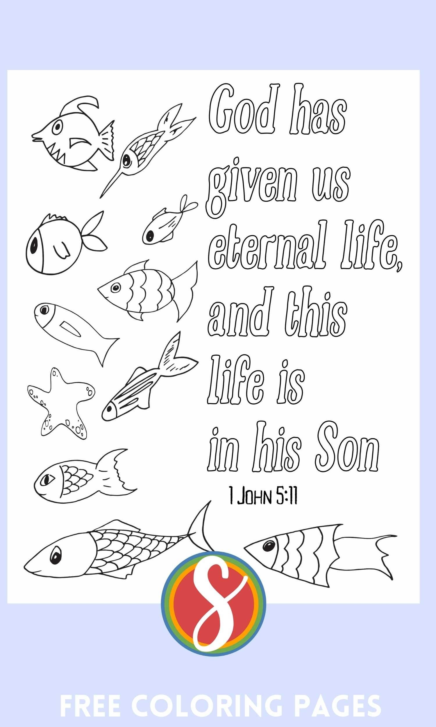 Free 1 John Coloring Page Printables Stevie Doodles