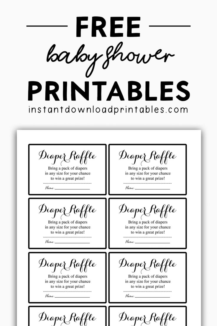 Free Printable Baby Shower Diaper Raffle Tickets
