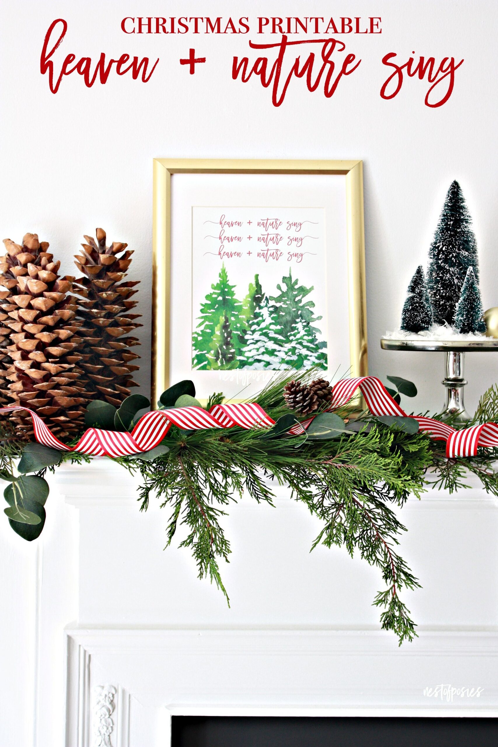 Free christmas printable download heaven and nature sing 8x10 or 11x14 Nest Of Posies