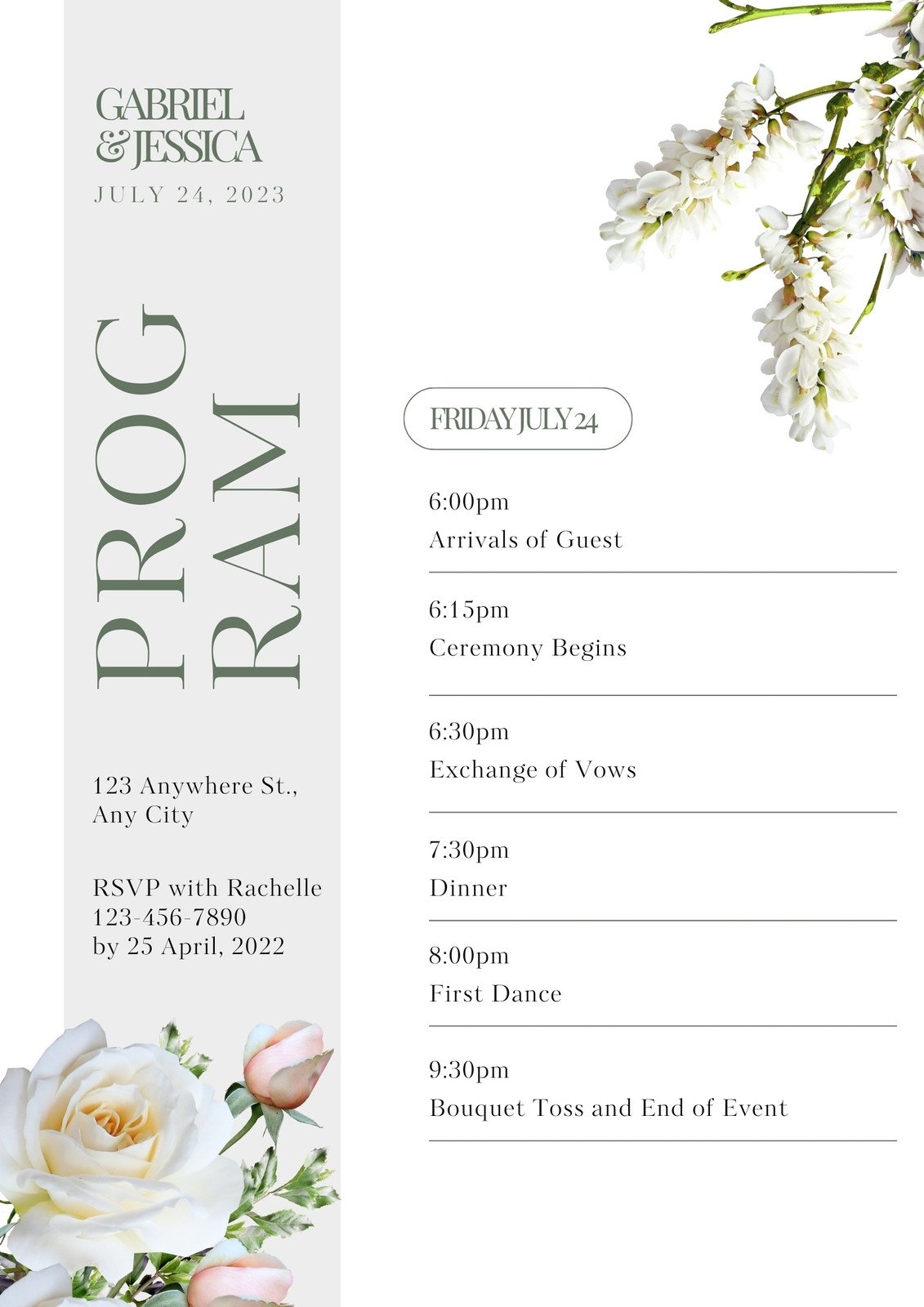 Free Printable Wedding Program Templates Word