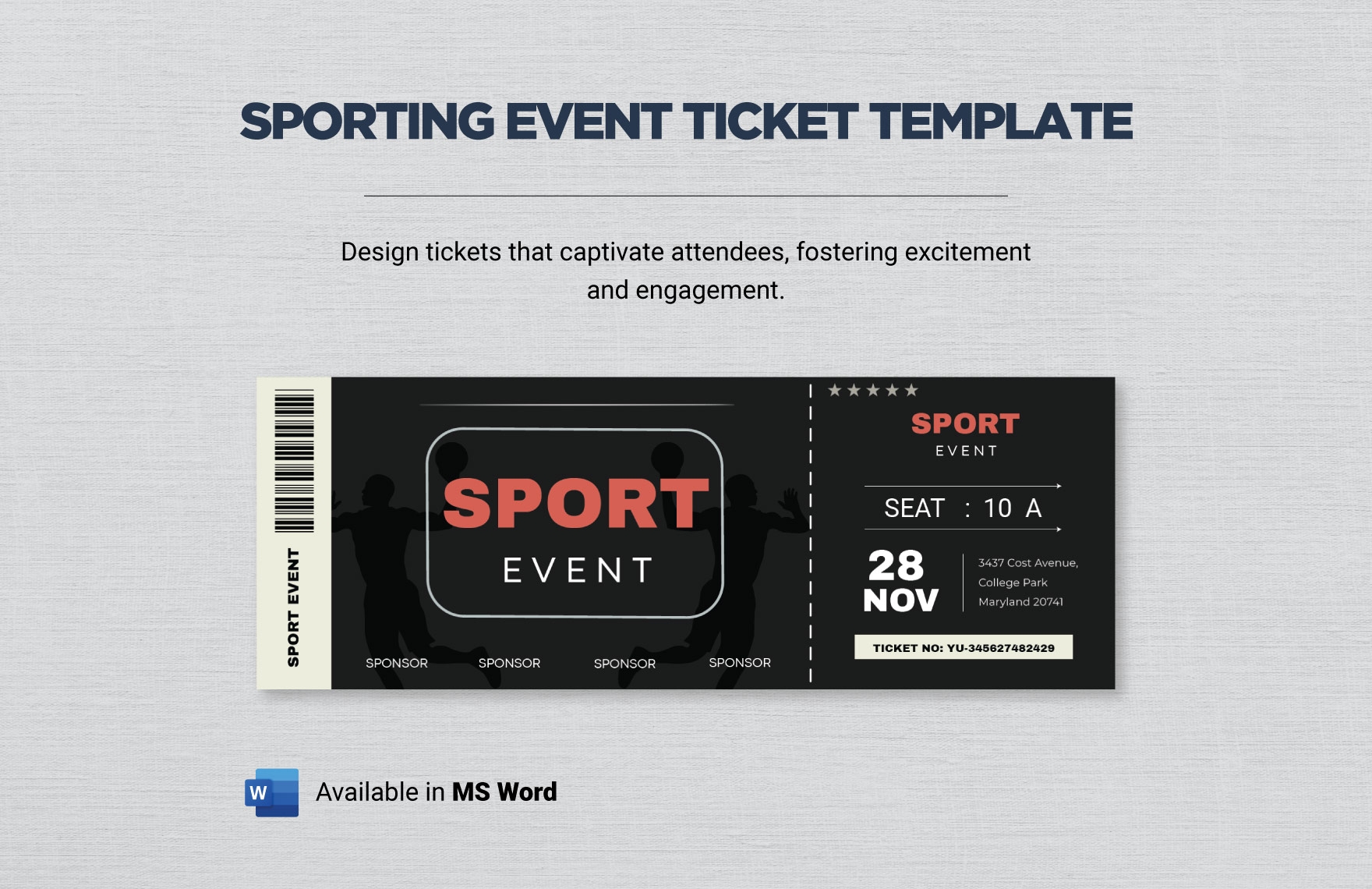 Free Editable Ticket Templates In Word To Download