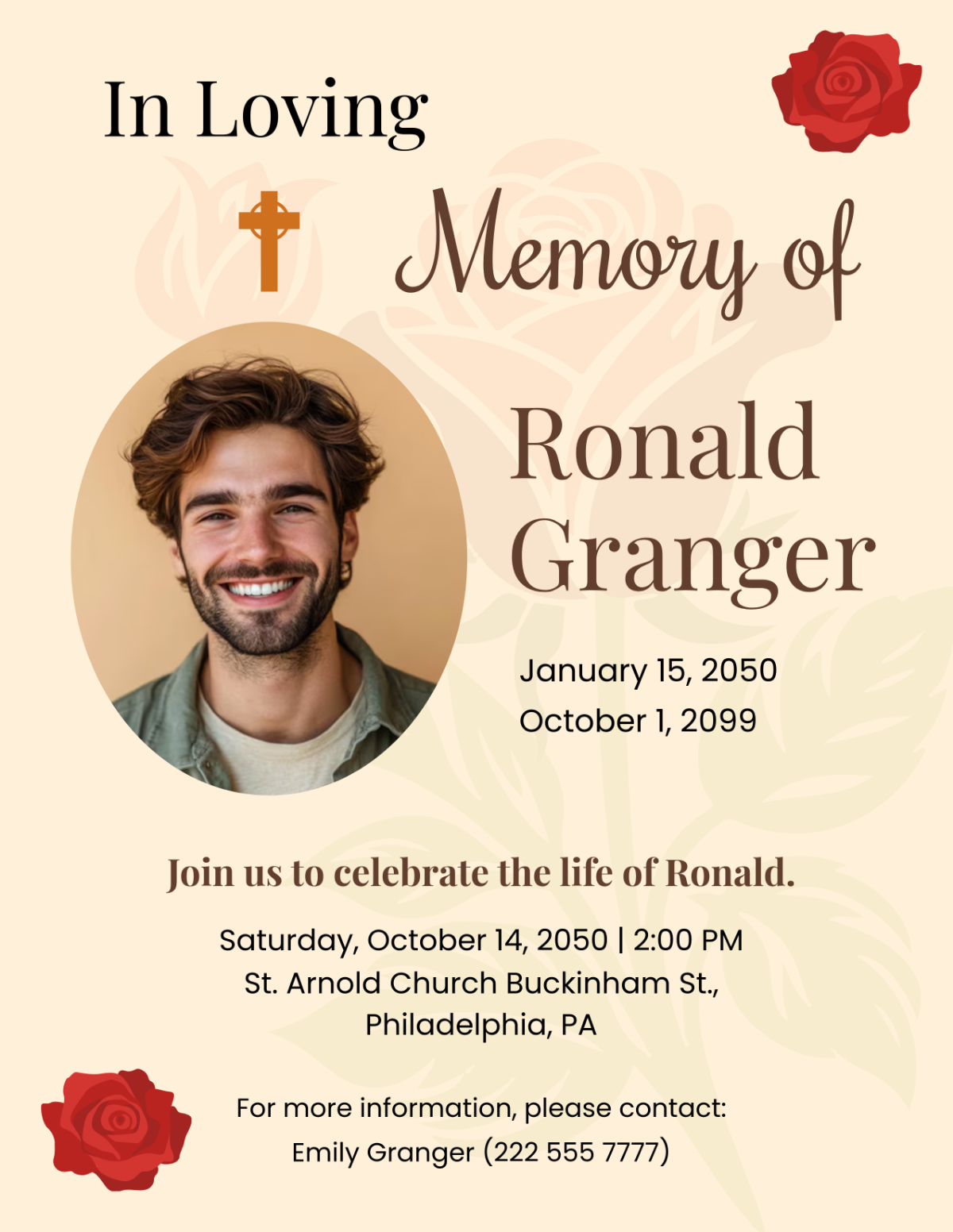 Free Funeral Flyer Templates Editable And Printable