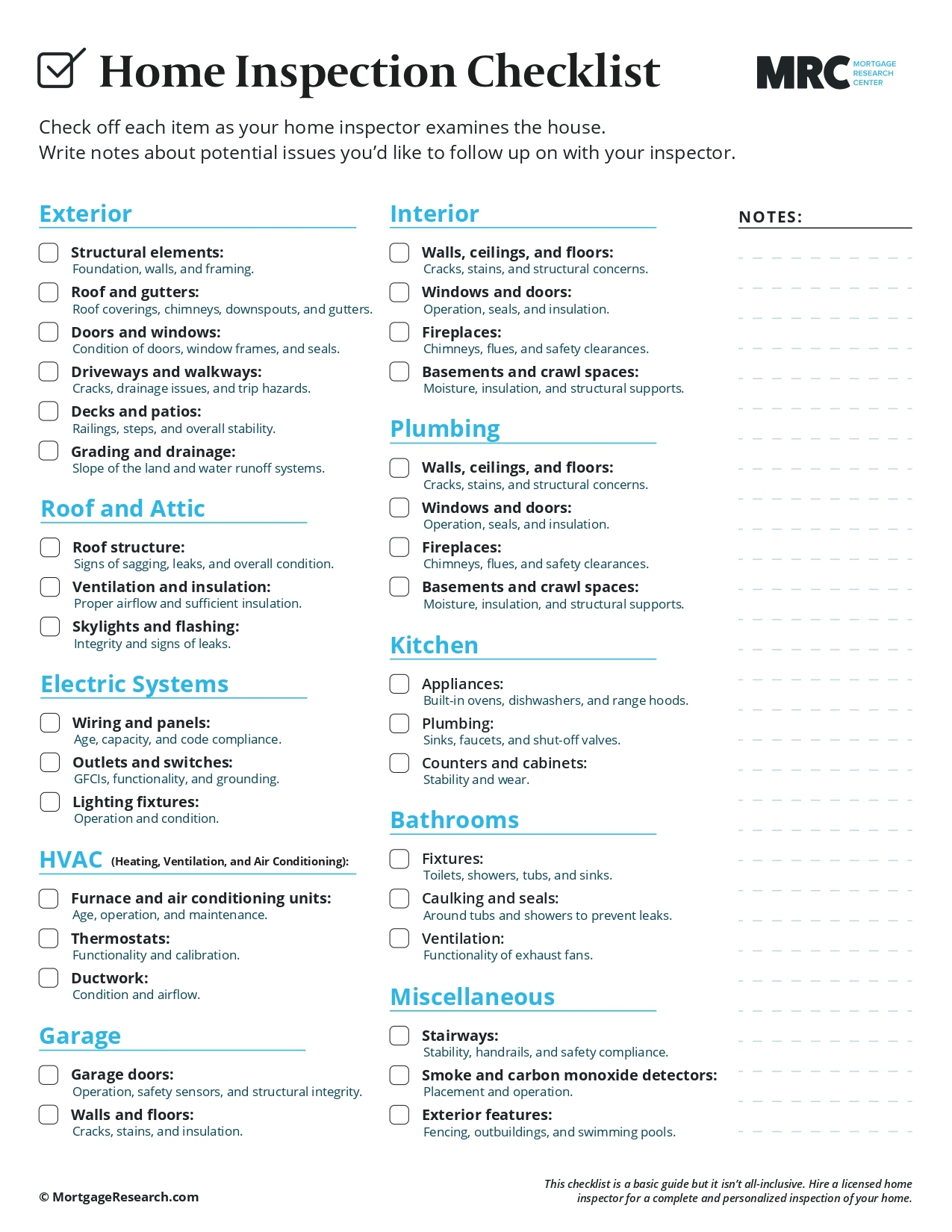 Free Home Inspection Checklist PDF Download