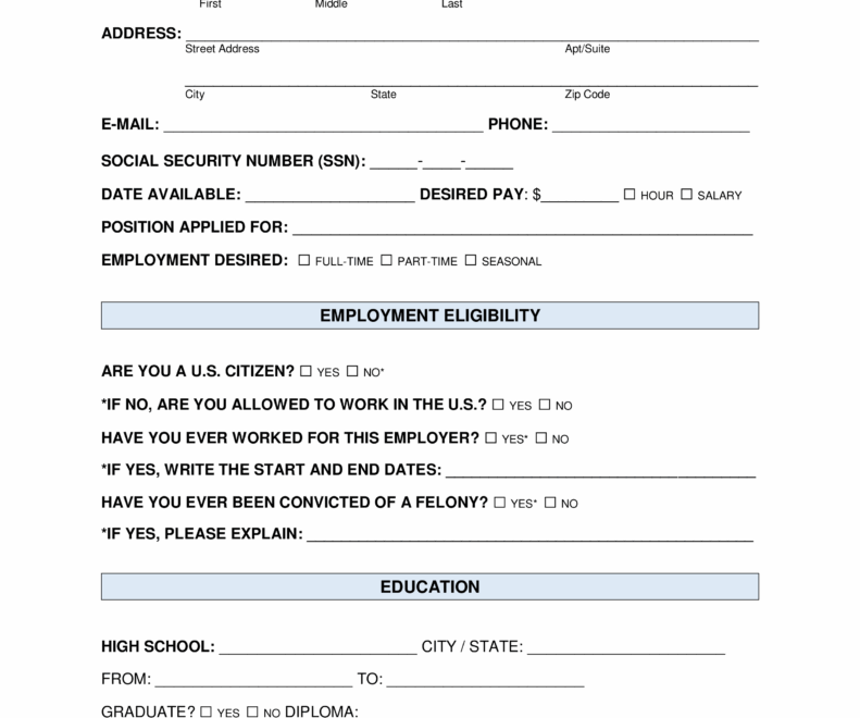 Free Job Application Forms 2 PDF Word EForms