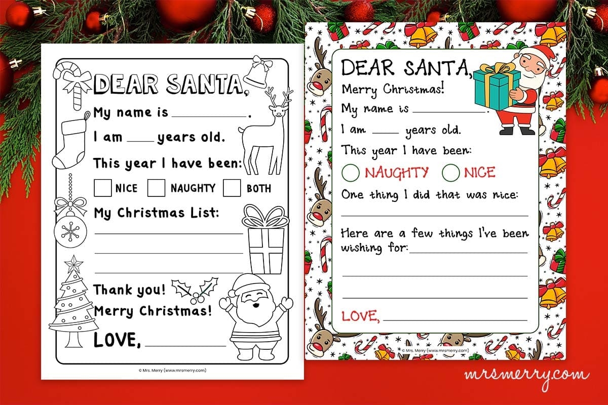 Free Printable Letter To Santa Template Word
