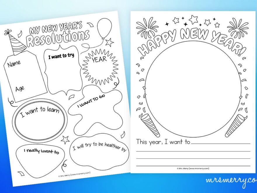 Free New Year s Resolutions Worksheets For Kids Printable Mrs Merry
