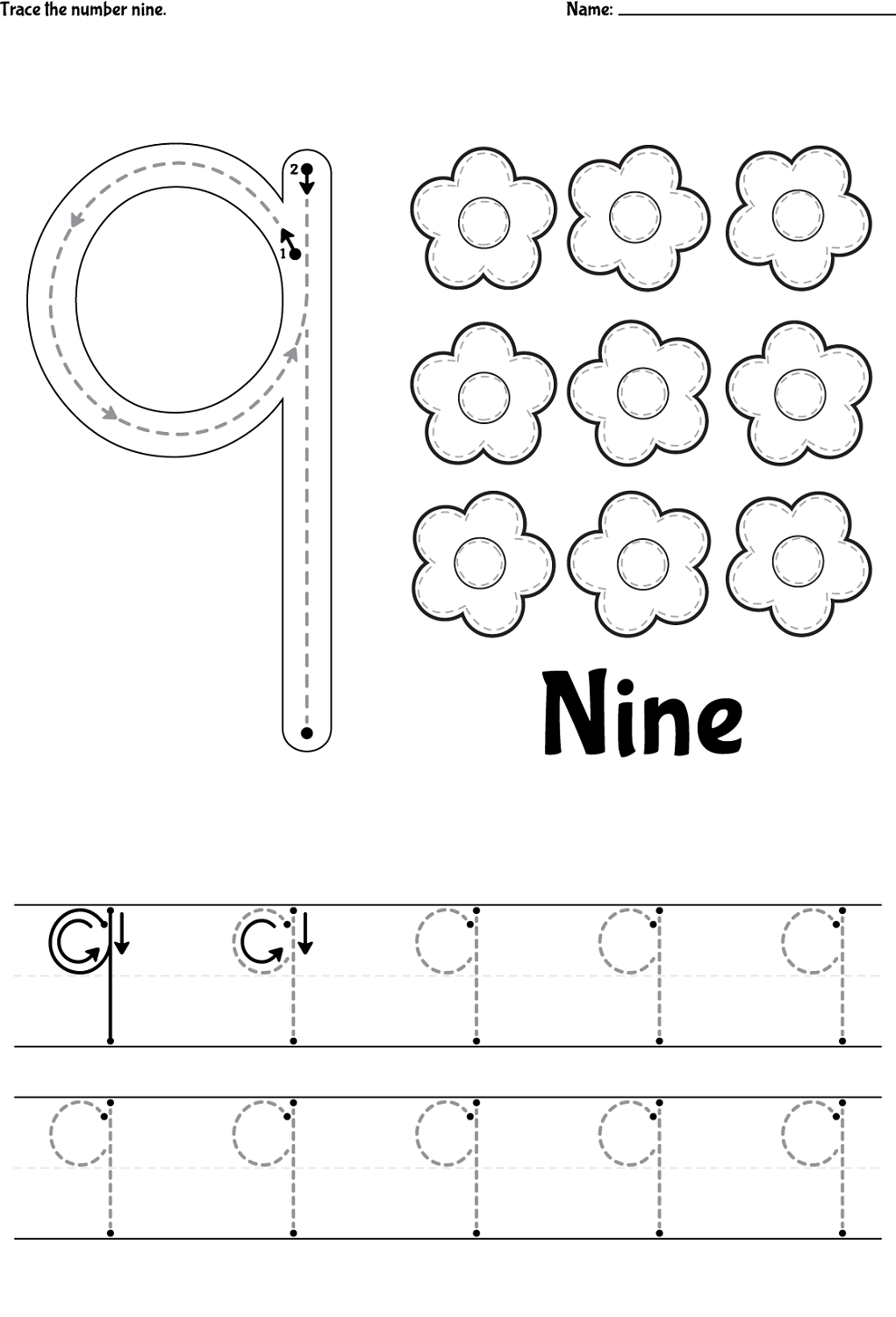 Free Number 9 Worksheet Worksheets Library