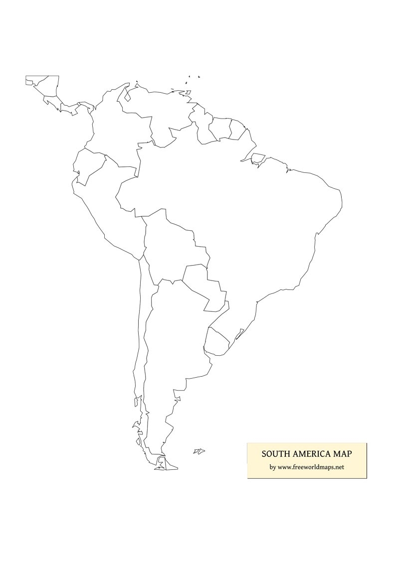 Printable Map Of South America